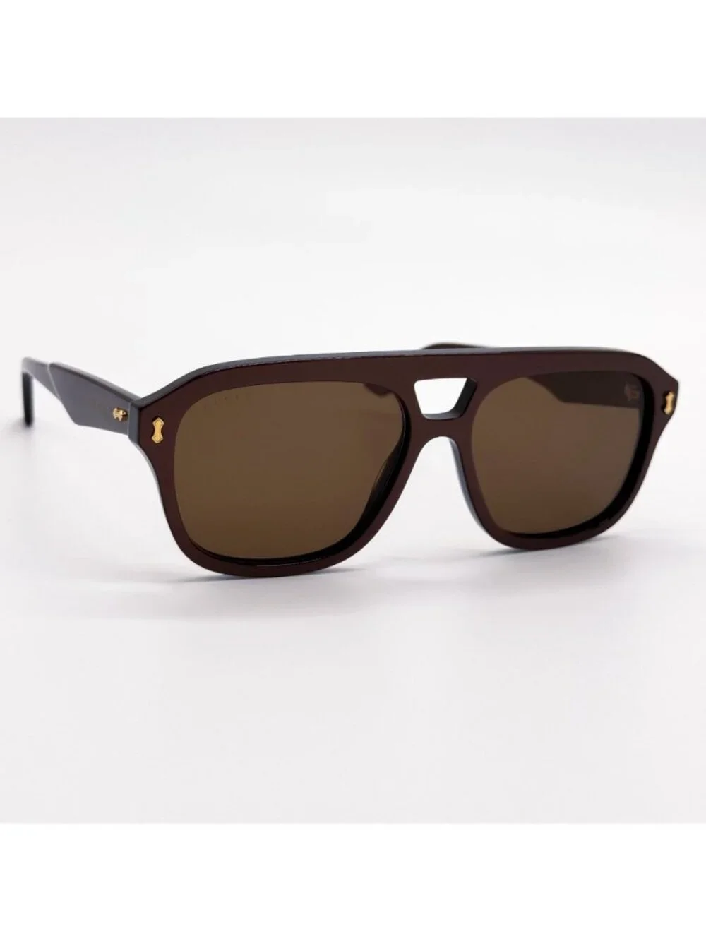 New Gucci Brown Aviator Unisex Sunglasses GG1263S 003